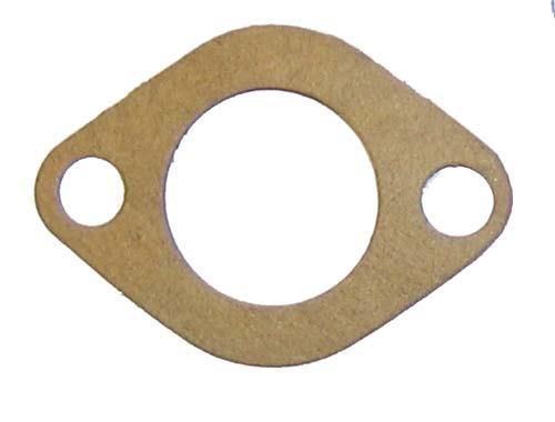 Tan breather cover gasket with a large center opening and two bolt holes, shown flat.