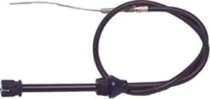 EZGO 34-inch accelerator cable coiled with a connector and exposed wire end.