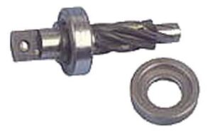 Steering pinion gear with a separate metal ring shown beside it.
