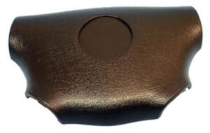 Black EZGO ST350 steering wheel cover shown from the front, with a circular opening at the center.