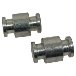 Two views of the metal torque spider piston, showing its raised center collar and flanged ends.