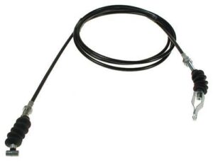 Yamaha G1 accelerator cable coiled with its clevis and cable-end fittings.