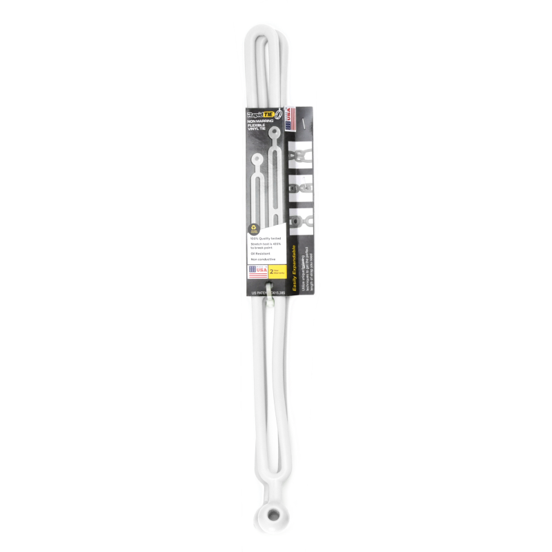 Rapid Tie 16" Non Marring Adjustable Extendable Strap, Patented, Made in USA - 2 Pack, White JFM Golf