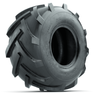 Duro 18x9.50-8 Super Lug tire with deep directional lug tread, angled view