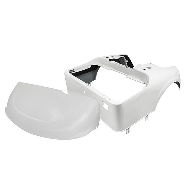 EZGO RXV bright white body kit showing separate front cowl and rear body.