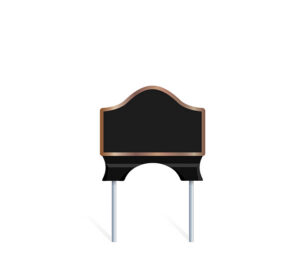 Golf Arched Top Horizontal Bronze & Aluminum Tee Marker with Spikes