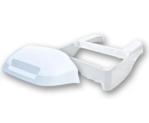 White Club Car Precedent front cowl and rear body panels shown together.