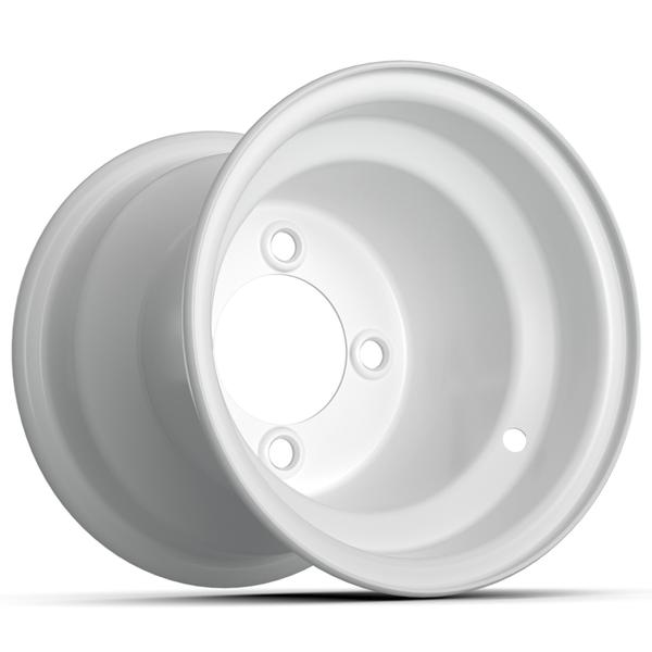 Nivel Parts GTW 8 x 7 White Steel Wheel, 2:5 Offset JFM Golf