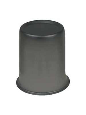Satin black push-through center cap shown upright against a white background.