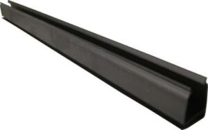 Black 30-inch windshield channel extrusion with a 3/4-inch profile