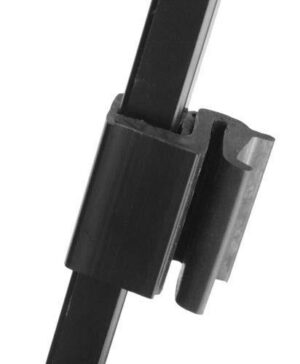 Black 3/4-inch windshield top clip shown mounted on a bar
