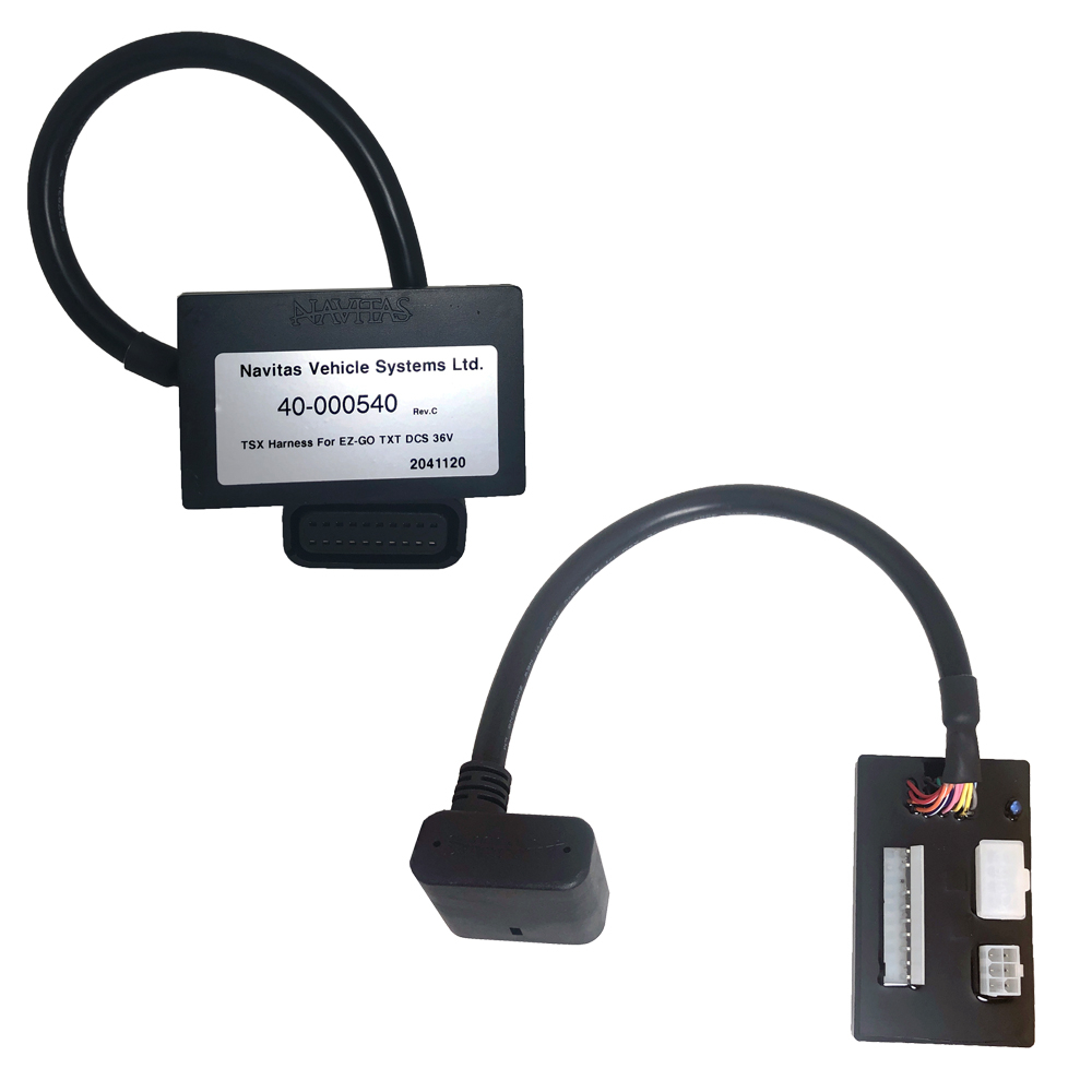 Navitas TSX harness cable for EZGO TXT DCS 36 V, shown with its connector ends.