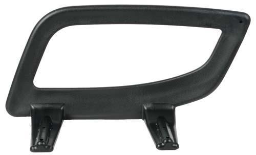 Black Yamaha G29/Drive passenger-side hip restraint with lower mounting brackets.